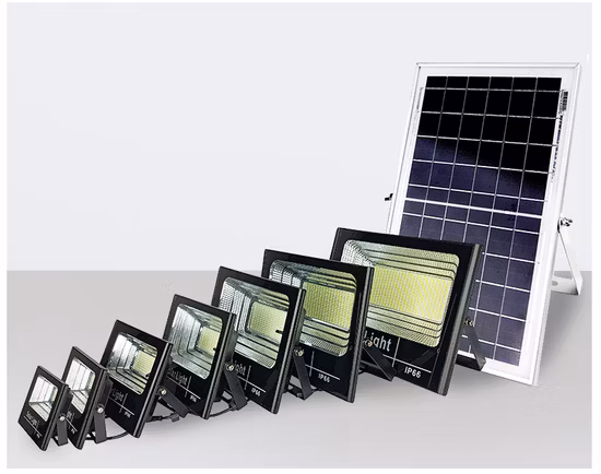 에너지 절약 도매 가격 거리 IP65 방수 야외 램프 조명 50W 100W 200W 300W 태양 전원 투광 조명 LED 홍수 빛